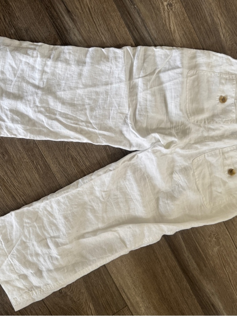 Liz Claiborne 100% Linen White Crop Pants - Size 6 or Medium - Picture 8 of 11